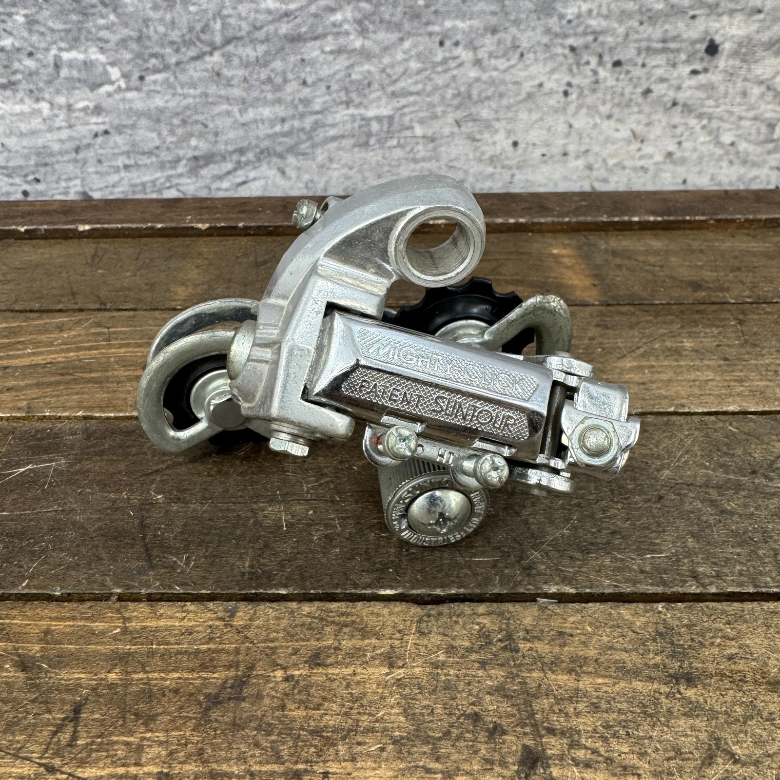 Vintage SunTour Mighty Click Rear Derailleur Long Cage Parts No Bolt