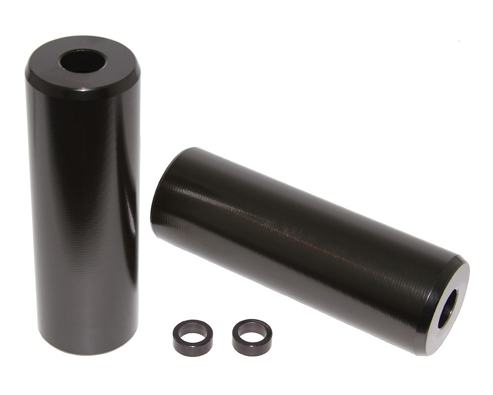 Threadless Alloy Bike Pegs 4.5″ Black 3/8 or 14mm Axle Universal BMX Peg Set.