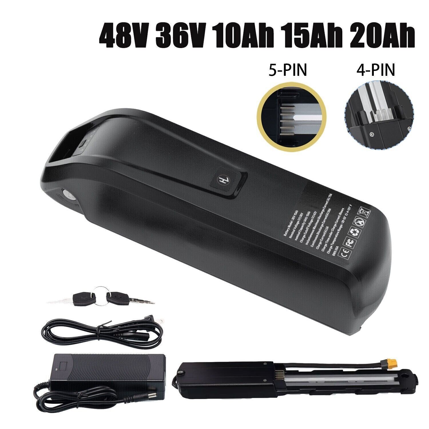52V 48V 36V 10Ah 15Ah 20Ah Electric Bicycle Ebike Lithium Battery Rechargeable