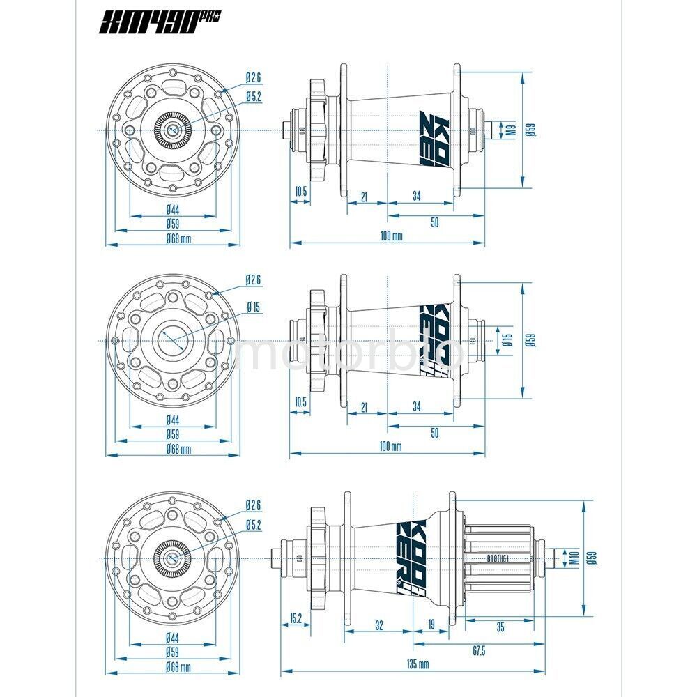 23 KOOZER XM490 Pro MTB Hub Set 32H 72HD 6-Bolts QR Disc Brake HG for 8-11S
