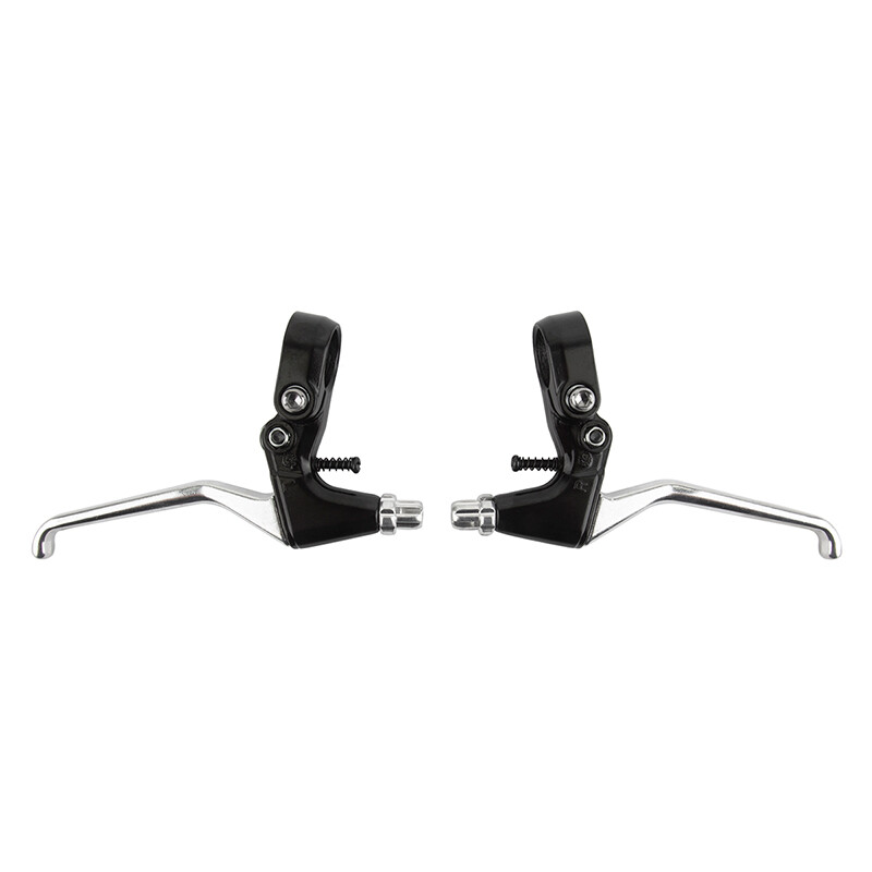 Brake Lever Set Mountain Bike 4 finger 22.2 Alloy One Pair Black & Silver Sunlit