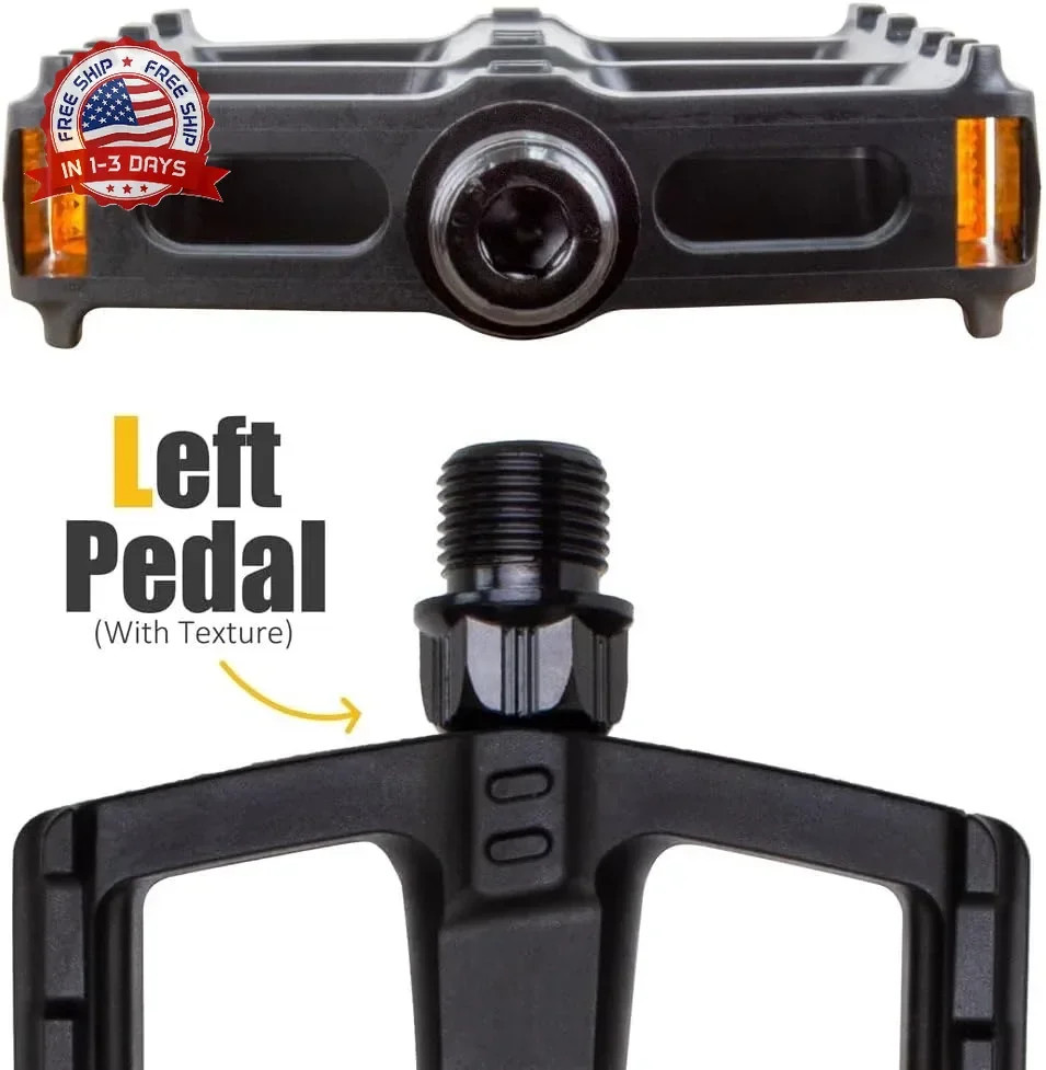 BV Bike Pedal – Universal Fit Bicycle Pedals 9/16″ Compatible, Non-Slip & Durabl