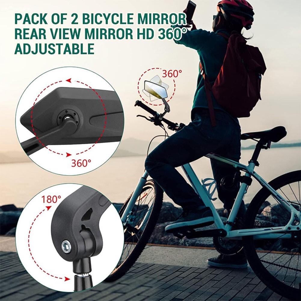Bike Rearview Mirror for Electric Bike Scooter Reflective Rotation