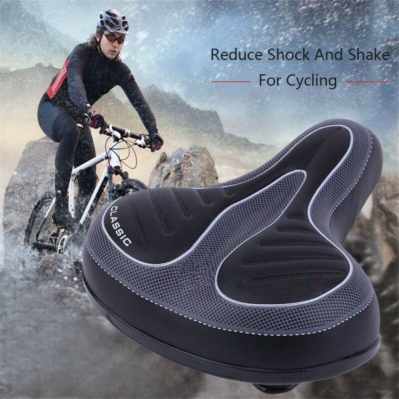 Extra Wide Big Bum Bike Bicycle Cycling Gel Cushion Pad Saddle Seat Soft Comfort