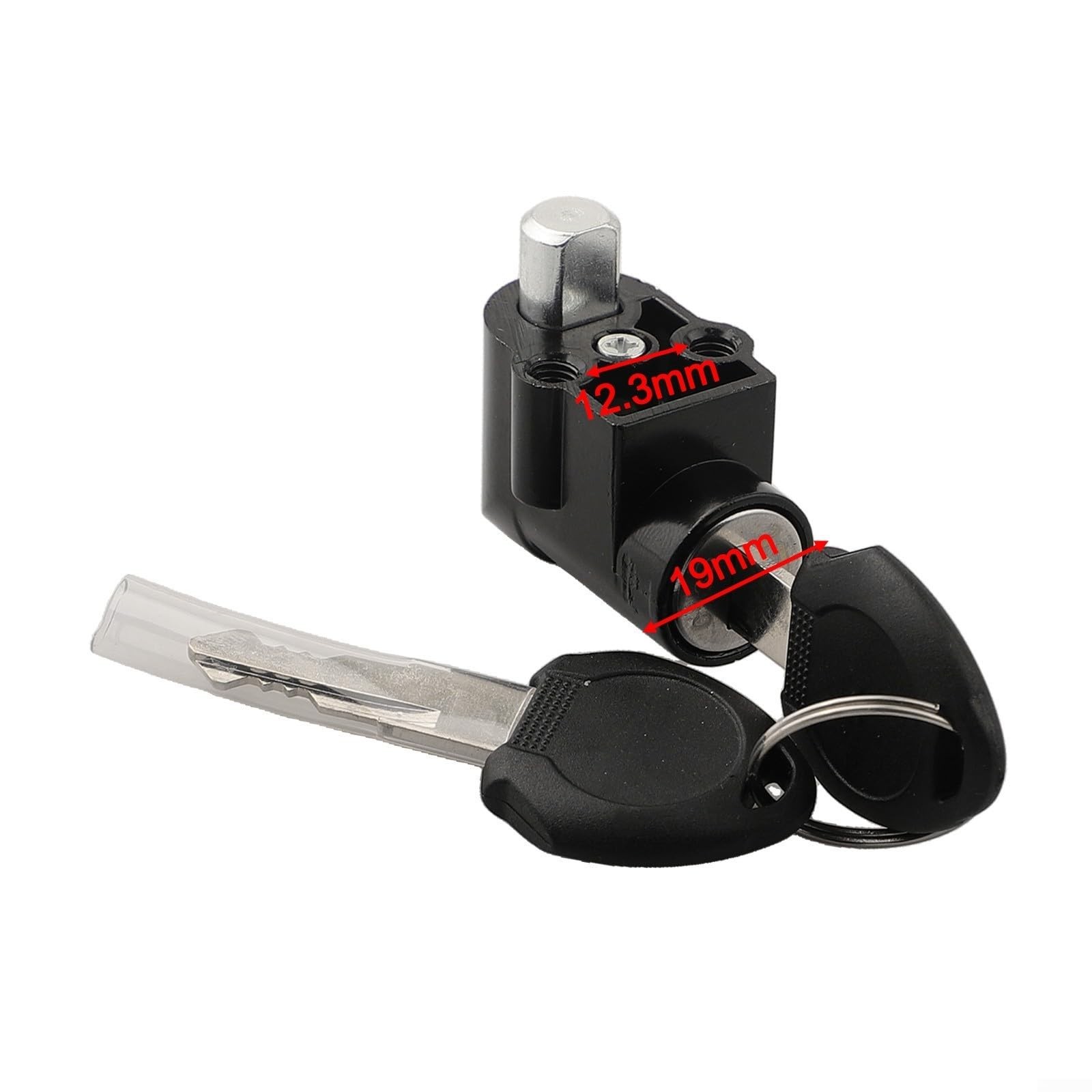 Electric Bike Battery Lock, E-Bike Ignition Key Switch, Aluminum Alloy Case, 12m