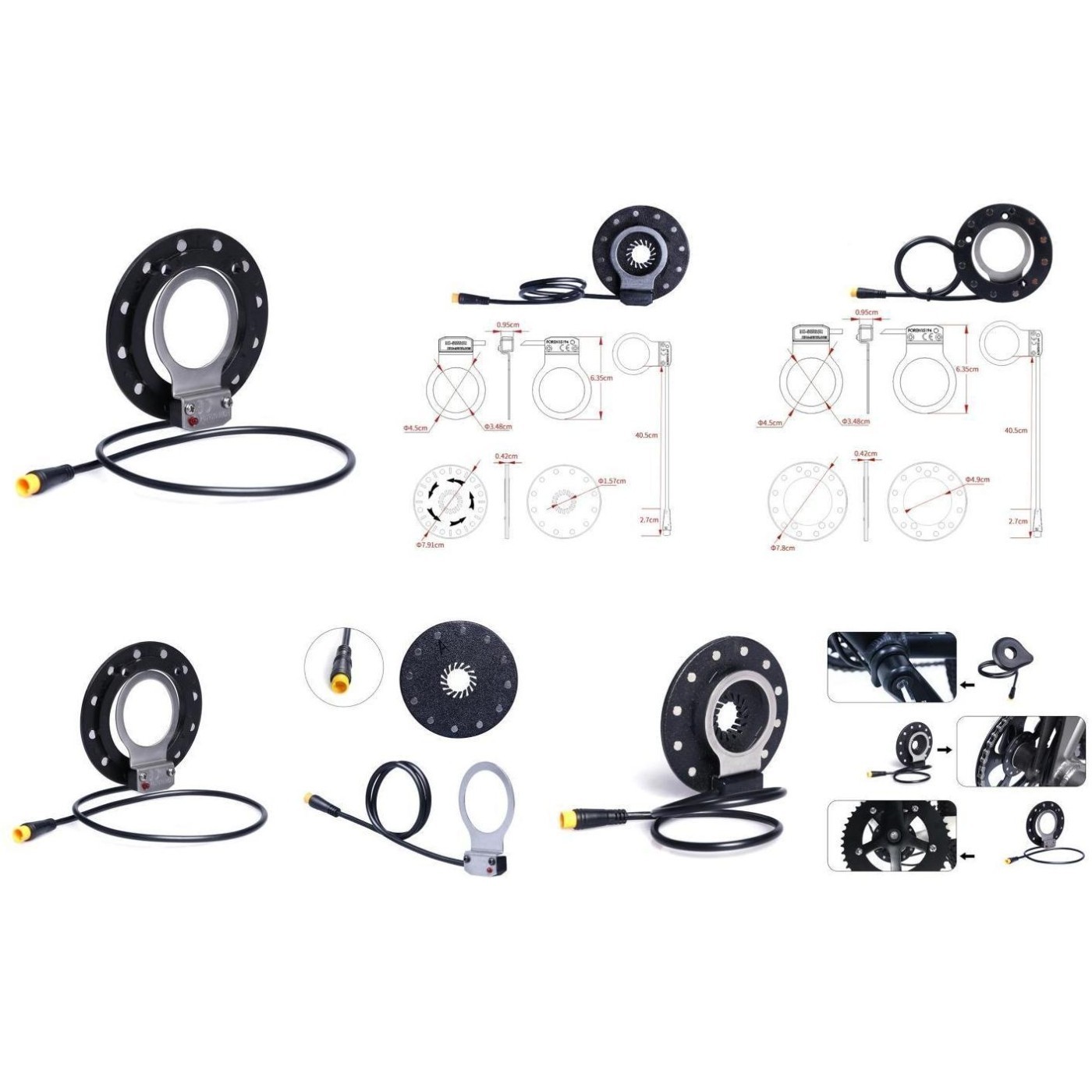 Waterproof Power Assist Pedal Sensor with 12 Magnet and Hole for Ebike