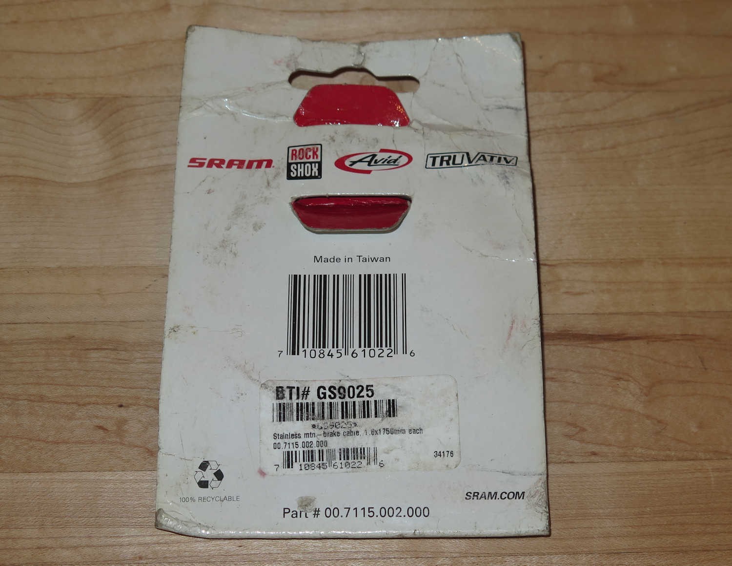 SRAM Stainless Steel Inner MTB Brake Cable – GS9025 – 1.6mm x 1750mm