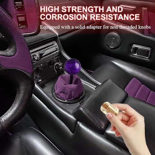 Shift Knob Manual Gear, Shifter Knobs, Acrylic Round Gear Shift Stick Purple