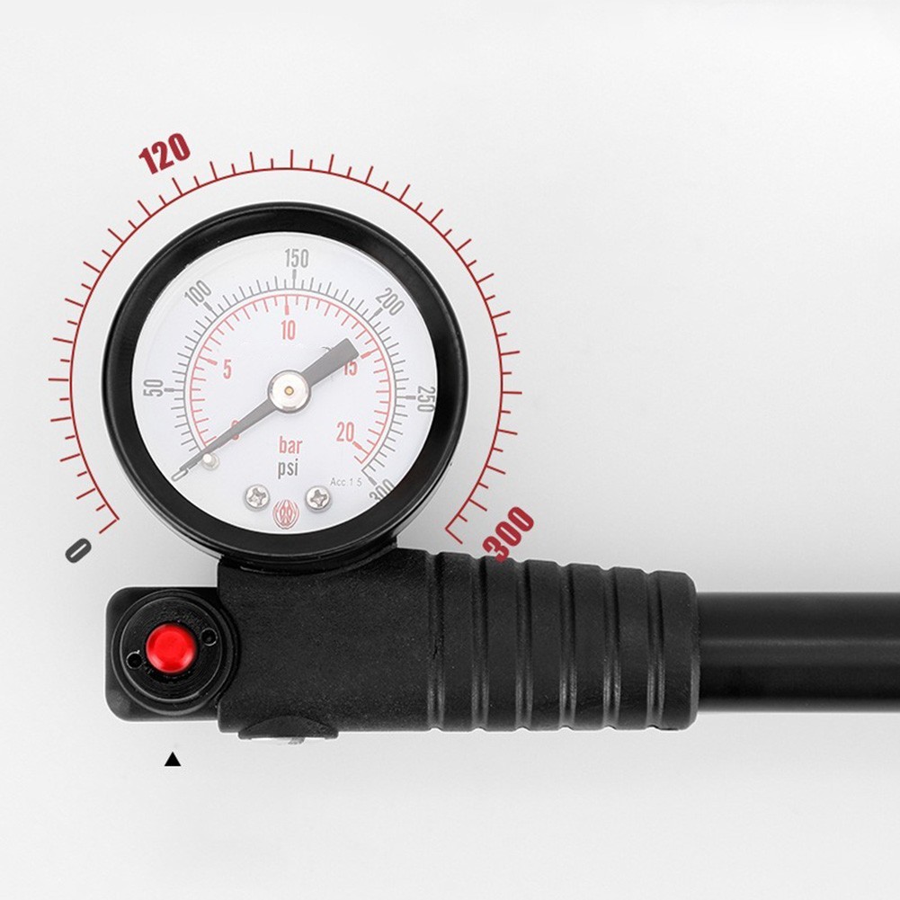 Portable Hand Pump for Mountain Bikes Inflates Tires Up to 300 PSI with Ease