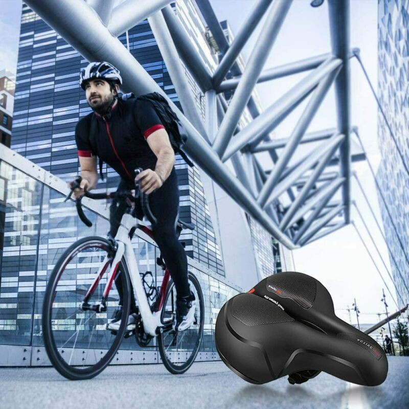 Comfort Bike Seat Cushion Soft Gel Extra Wide Big Bum Bicycle Saddle Pad Sporty