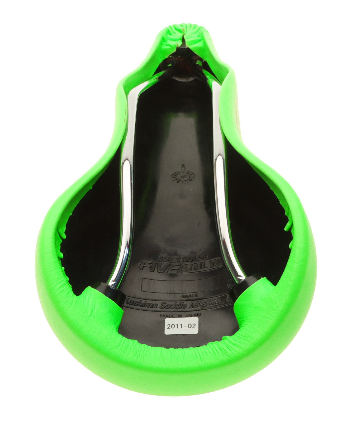 Kashimax KX-2A Padded Saddle Steel Rails Neon Green Vinyl KX2A NOS NEW