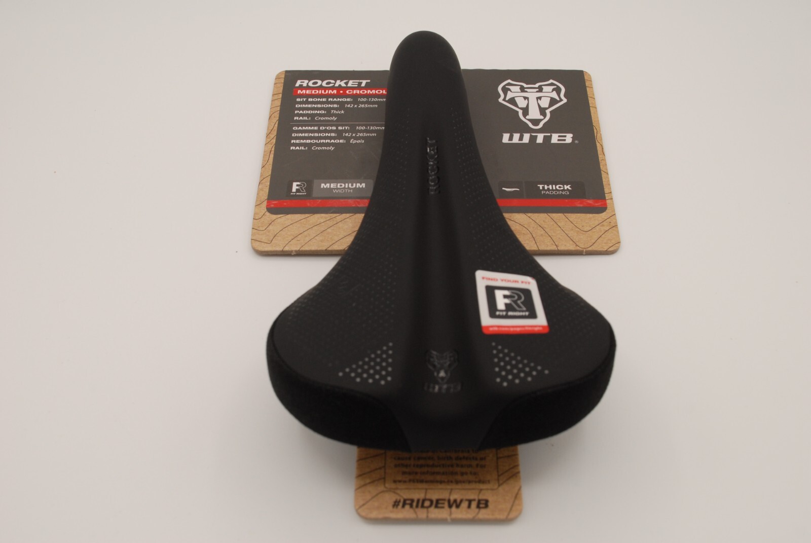 WTB Rocket Cromoly Saddle, Medium Width – HLX + Gel Padding