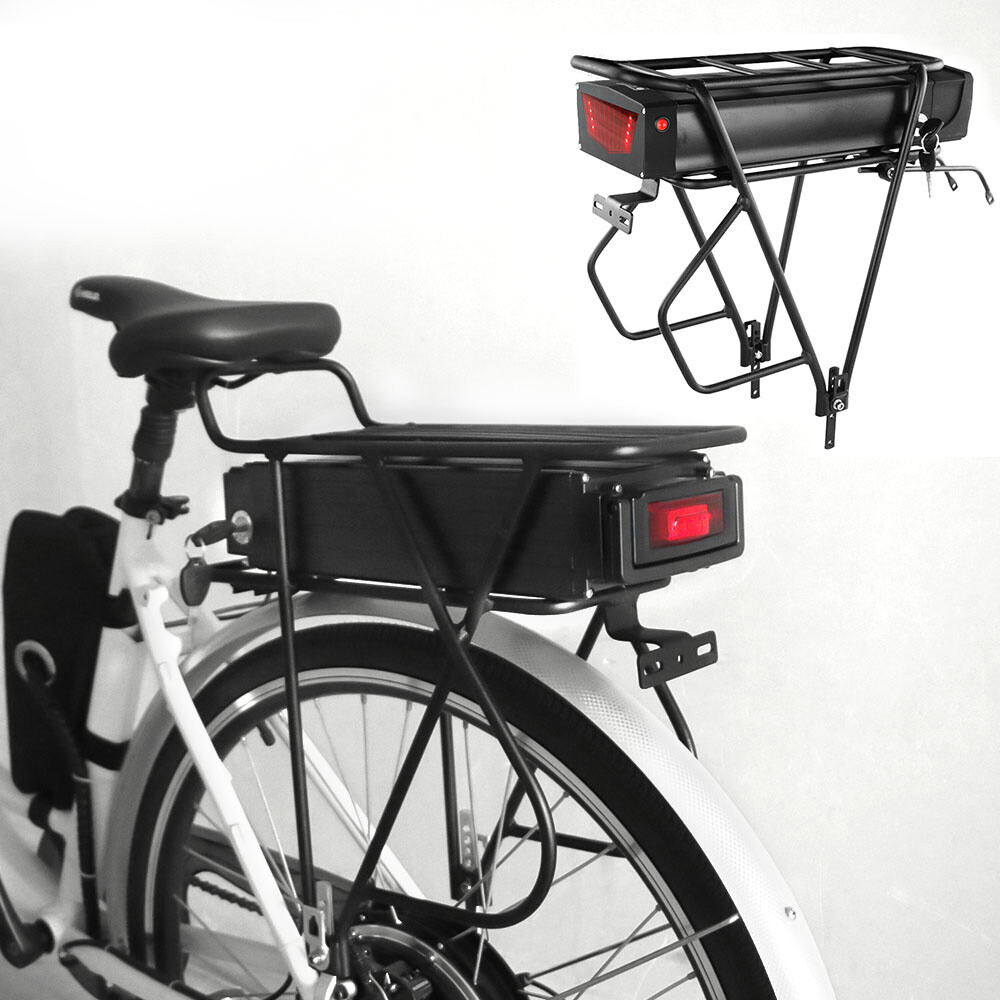 Rack Ebike Battery 36V 48V 52V 72V Battery for 0-3000W Motor with Tail Light