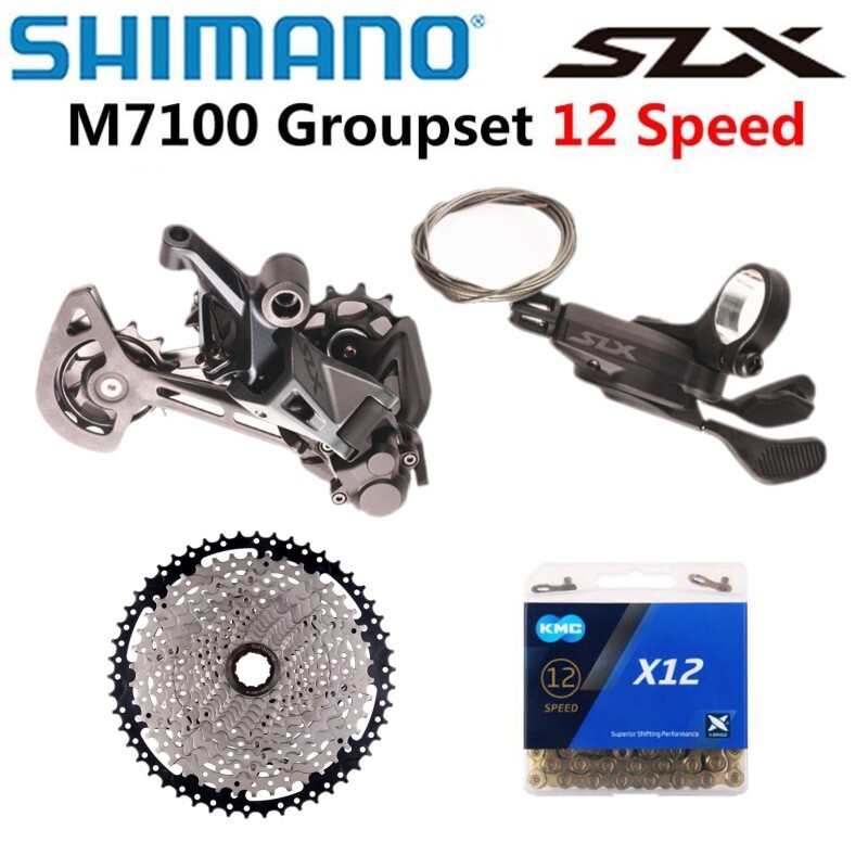 SHIMANO SLX M7100 1X12 Speed SL RD KMC Chain Sunshine Cassette Groupset 4Pcs MTB