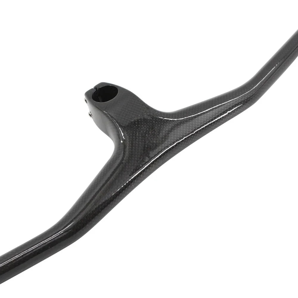 Mountain Bike Carbon Bicycle Handlebar and Stem Integrated Bar -17 Degrees Angle