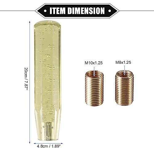 Gear Shift Knob Stick, 20cm Faux Crystal Transparent Bubble Gear Shifter Yellow