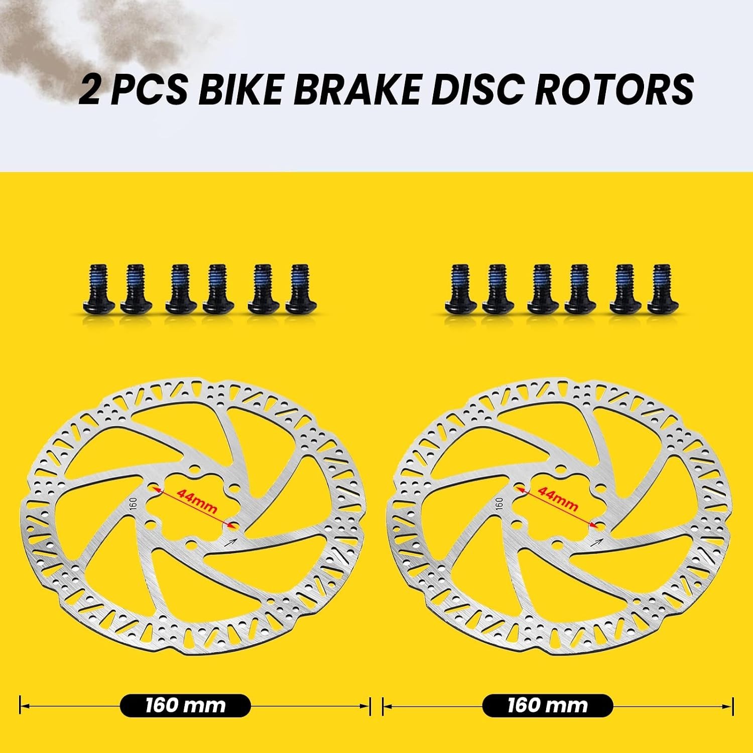 Ebike Hydraulic Brake Set 4-Pistons 160mm Rotors 2-Pin Power-Off Kit Aluminum