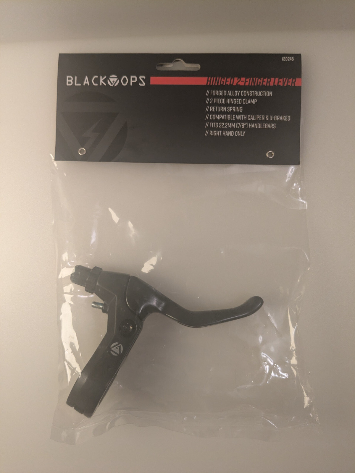 Black Ops Bike Cycle Brake Lever – Caliper & U Brakes – Alloy 2-Finger RH BK