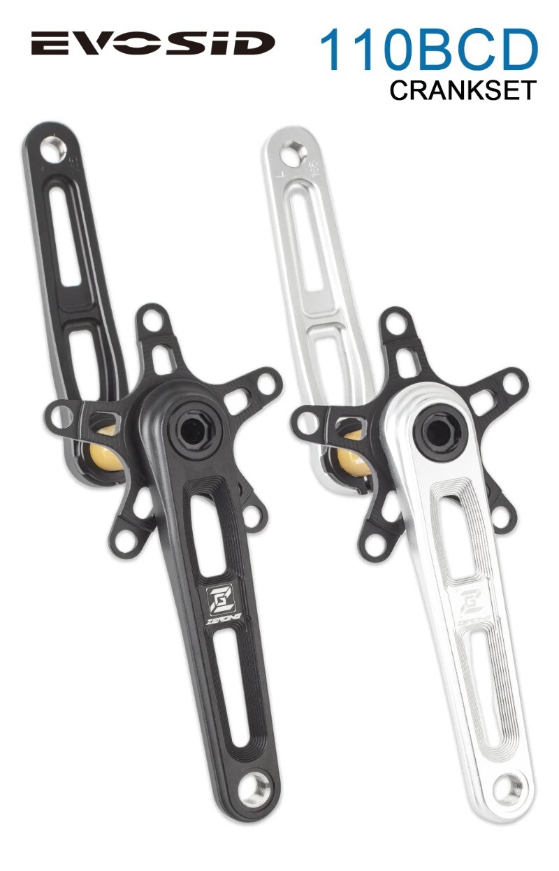 130/110BCD Road Folding Bike Hollow Tech Crankset 165/170/175mm with 5 Bolts