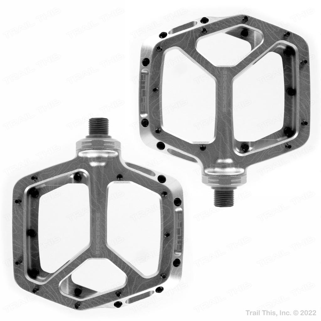 Race Face Atlas Silver DH / MTB Bicycle Studded Platform Aluminum Pedals