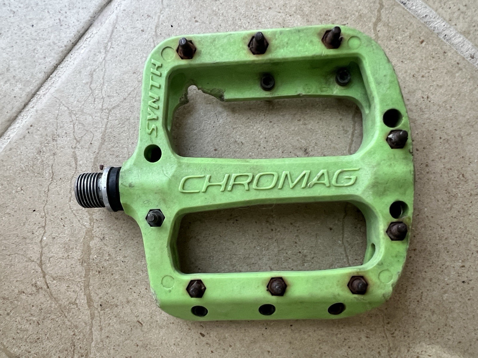 Chromag Synth Platform Bike Pedal Set Nylon Body Green Mountain Bike