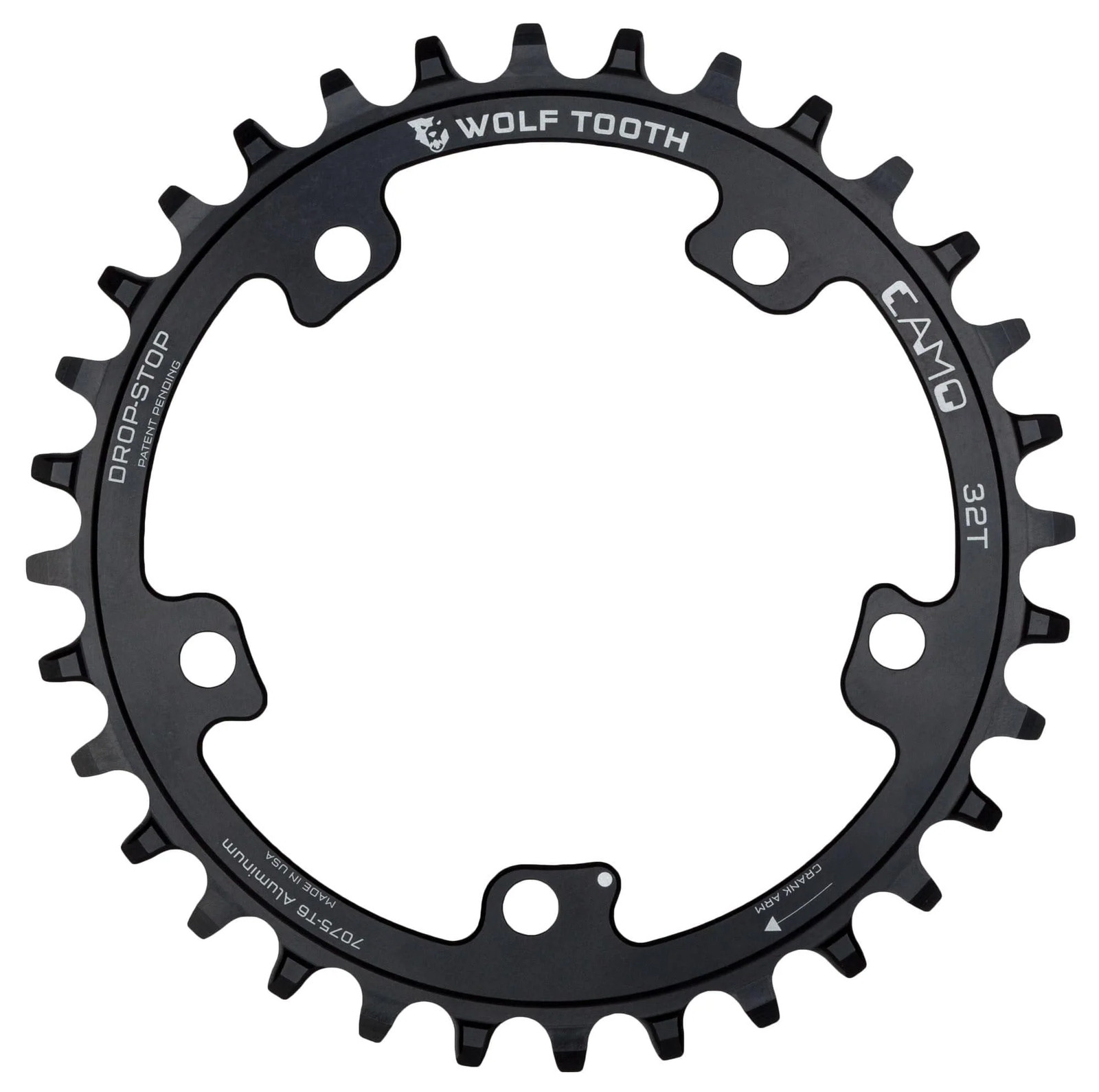 Wolf Tooth CAMO Aluminum Round Chainring Drop-Stop B 36T