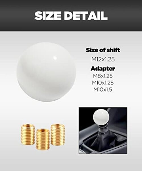 Shift Knob Manual Gear,Round Shift Knob Acrylic Gear Shift Knob,4 5 6 White