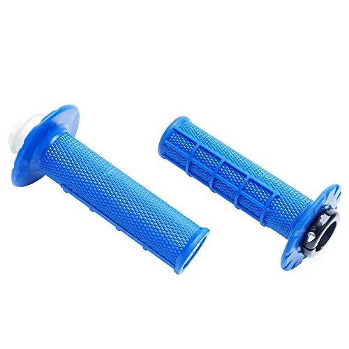 Anti-Slip Lock on Twist Throttle Handlebar Grips for Motorcycle Dirt bike Blue