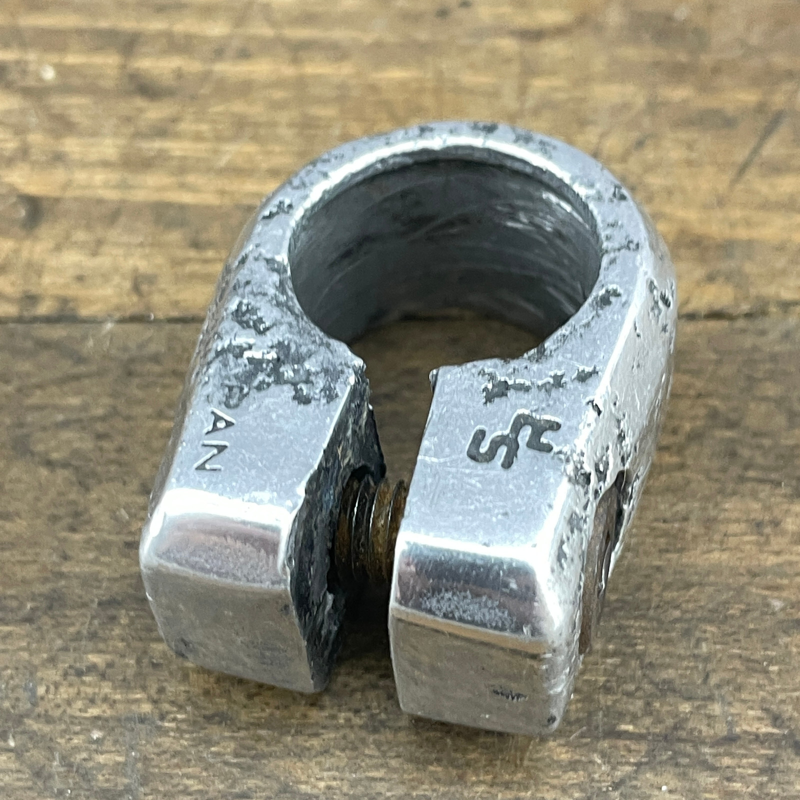 SR Old School BMX Seatpost Clamp 25.4 mm Japan Stamp OG 80s Silver Chrome A3