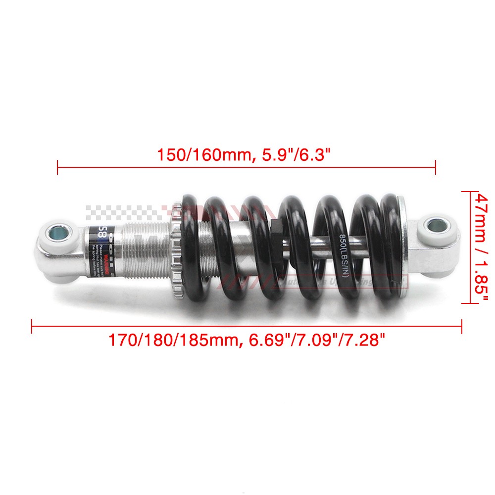 Bike Shock Absorber Spring for MTB Rear Shocks Suspension Adjustable 150/160mm