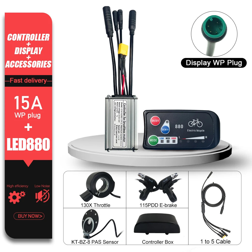 E-bike Sine Wave KT Controller 36V 48V 15A/17A/22A/25A/30A with LCD LED Display