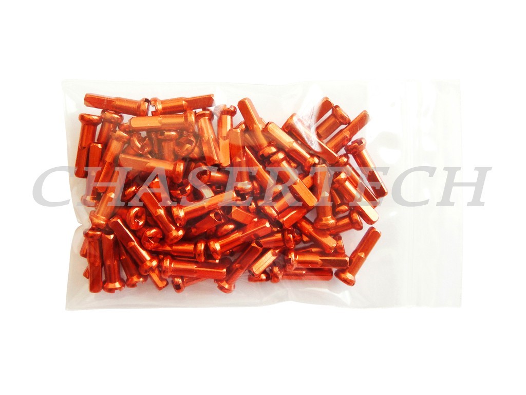 MTB Road BMX Bike 7075 Alloy Spoke Nipples 2.0mm 14G 5/8″ 72 Pcs Reddish Orange