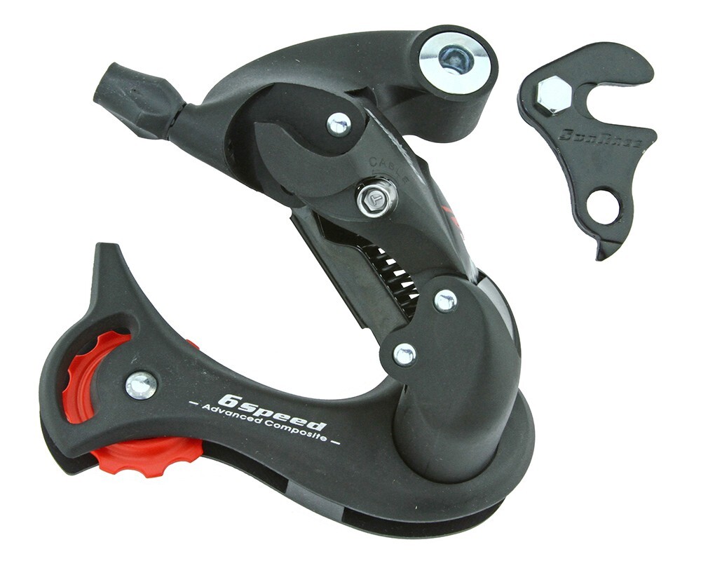 Sun Race Derailleur Rear 6 Speed 14-30T Direct/Bracket Long Cage Black RD-M36