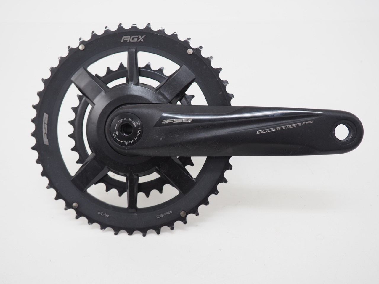 FSA Gossamer Pro AGX Crankset 175mm 46/30T 24mm Road/Gravel Bike Black