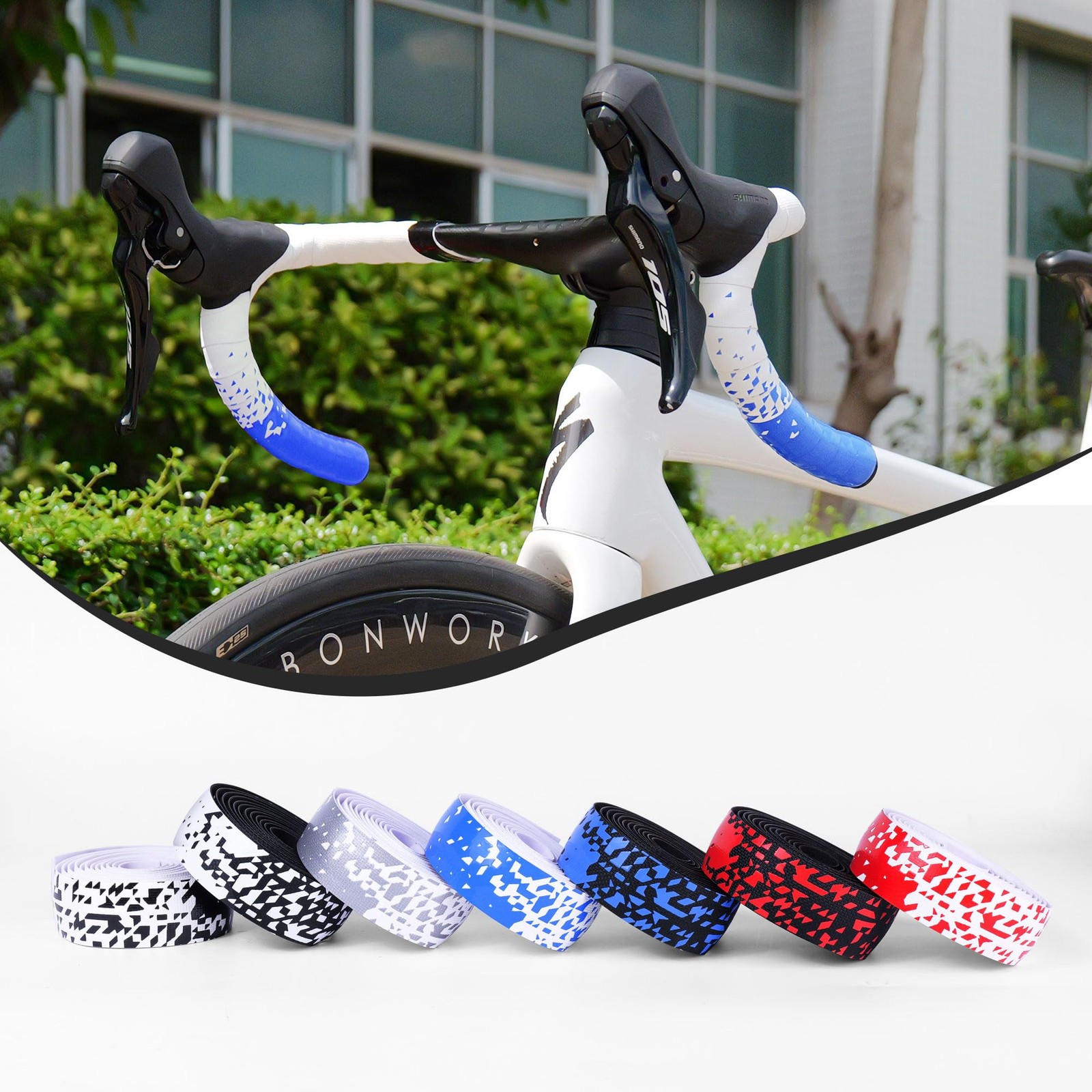 PollyCycle Handlebar Tape for Road Bike – 3mm Thick Shock-Absorbing Silicone …