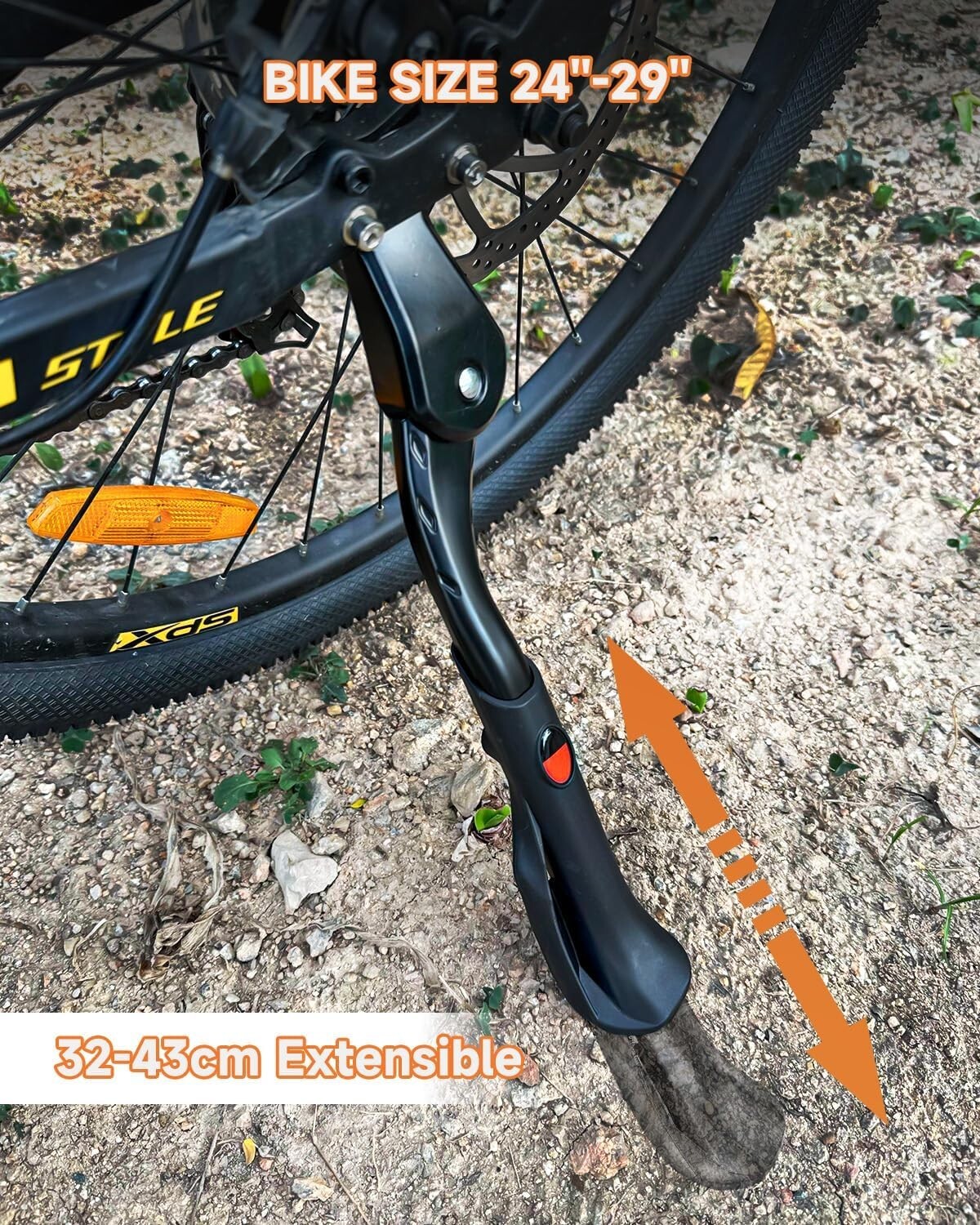 Heavy Duty Ebike Kickstand 24″-29″ Engineered for E-Bike Also Suitable for New