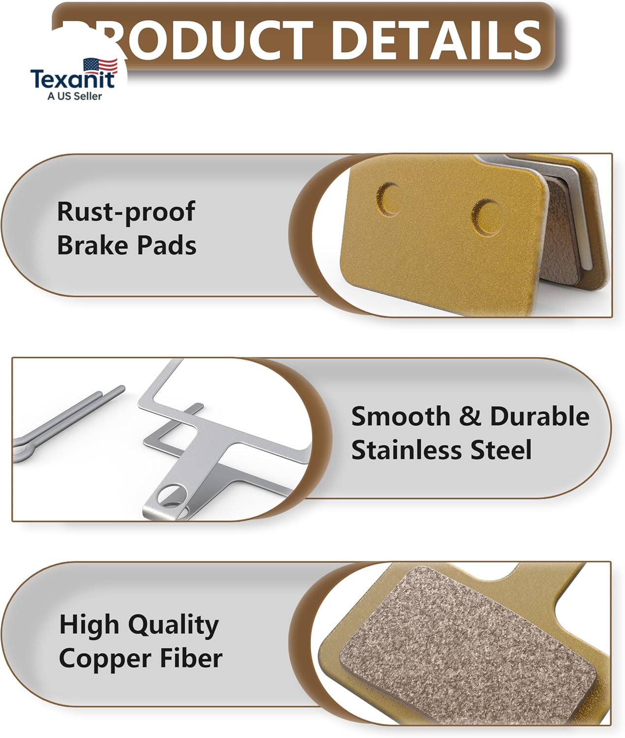 Ebike Metal Brake Pads for Ridstar Q20 MINI/H20/Q20 Lite, Super 73 S1/S2/S/R/K1D