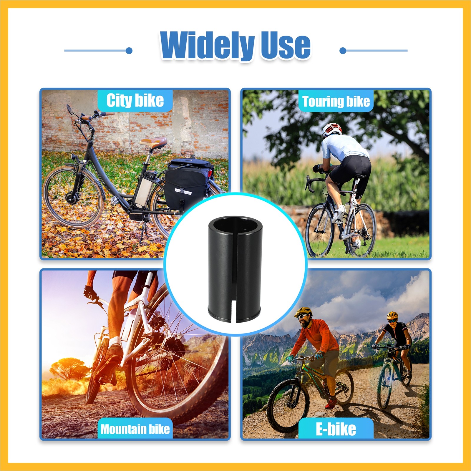2 Pcs 27.2mm to 33.9mm Bicycle Seat Post Tube Adapter Reducing Sleeve