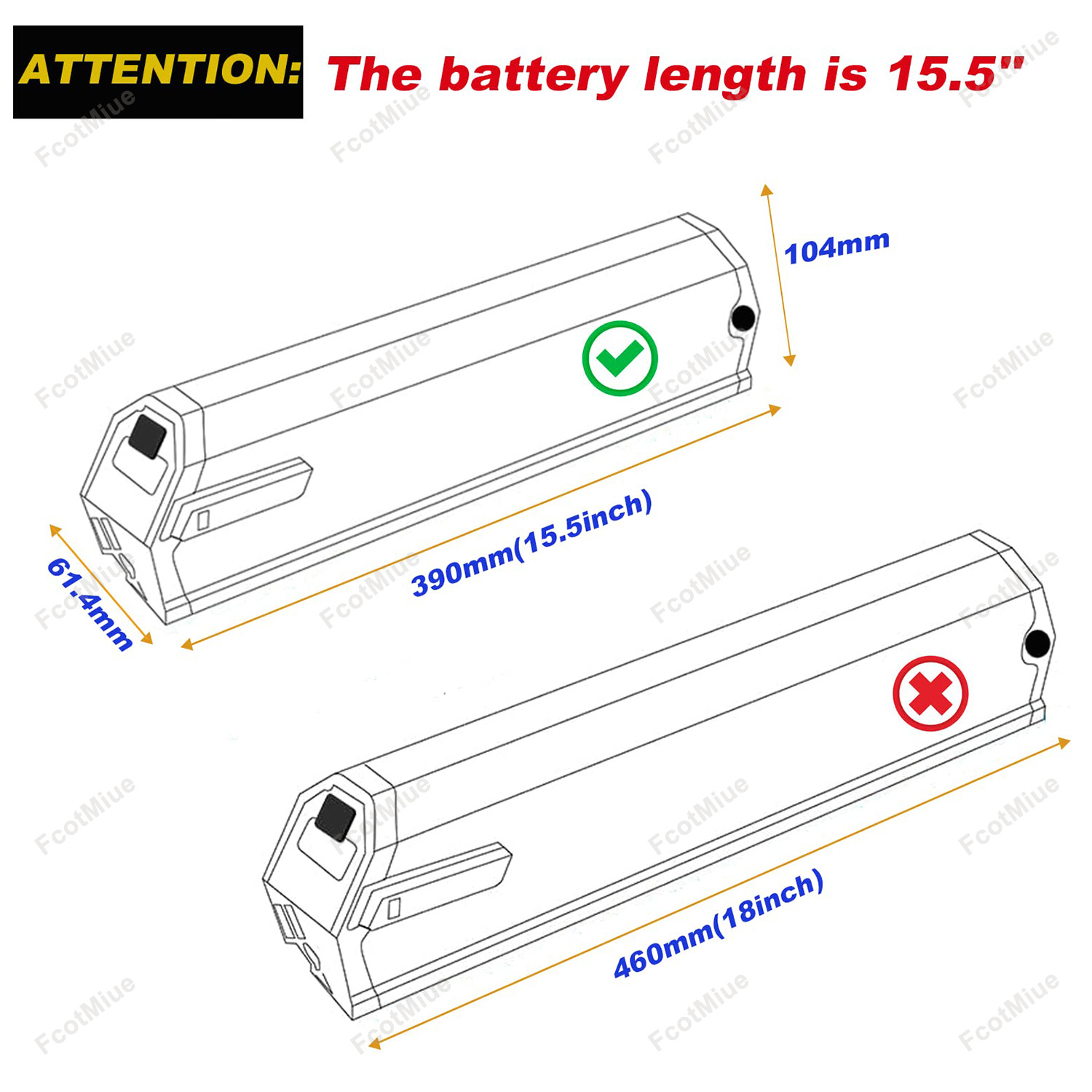 Reention Dorado Ebike Battery 48V 10.4Ah 14Ah for Aventon Pace 500,GIO PEAK
