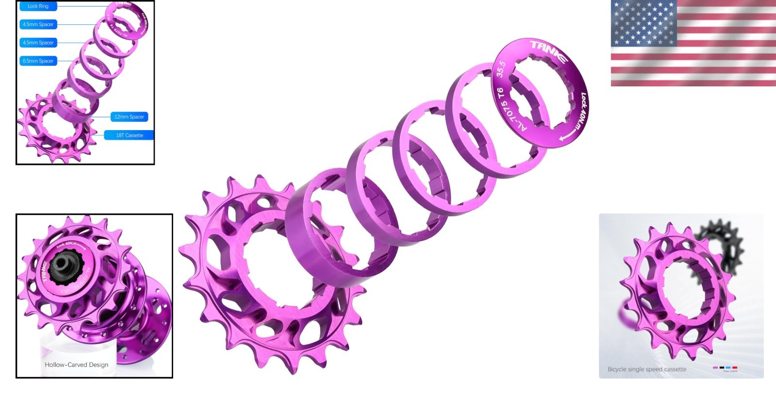 Aluminum Single Speed Cog Kit