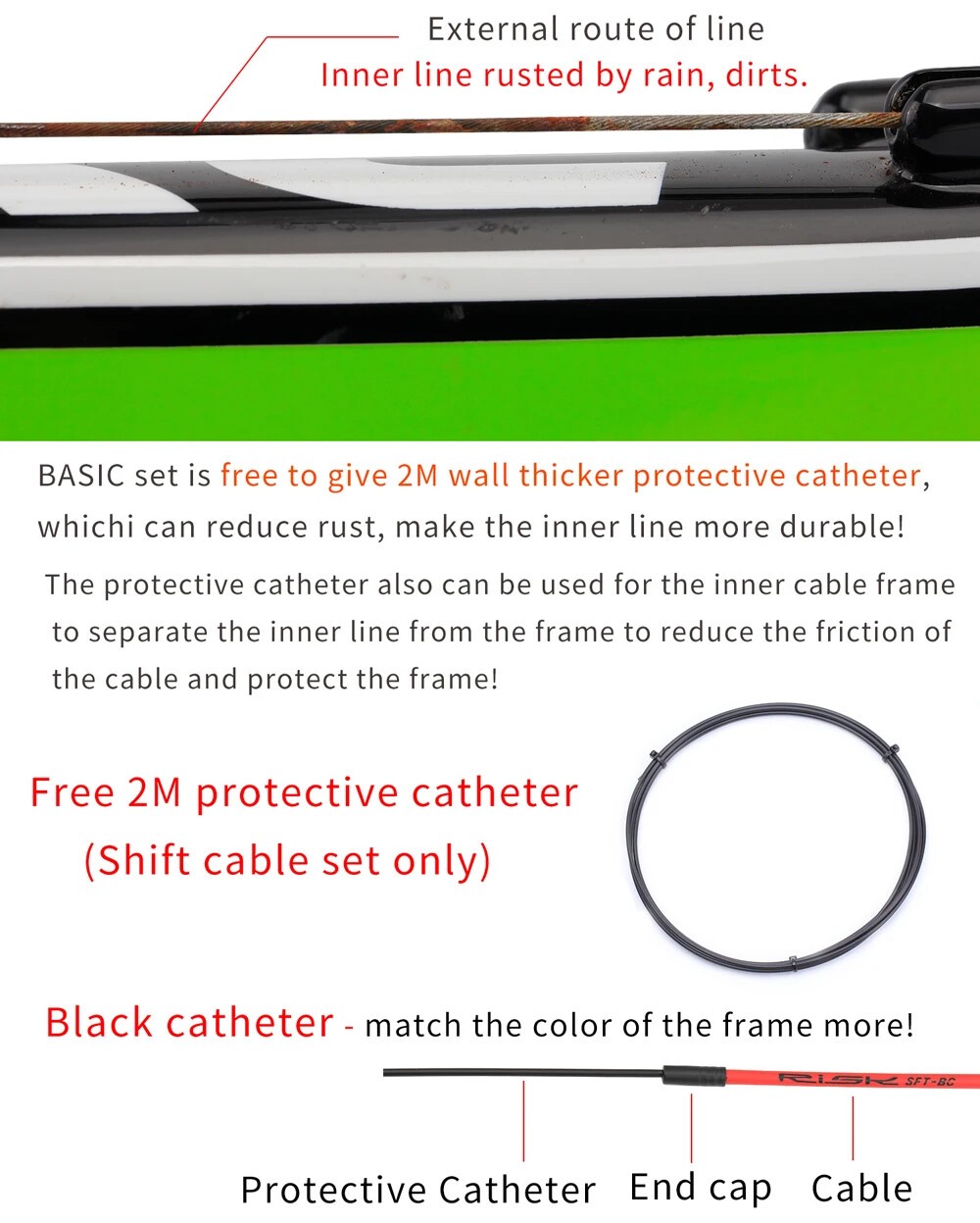 Bicycle Brake Cable Set 4/5MM Brake Housing Shift Cable Brake Cable 3M Housing
