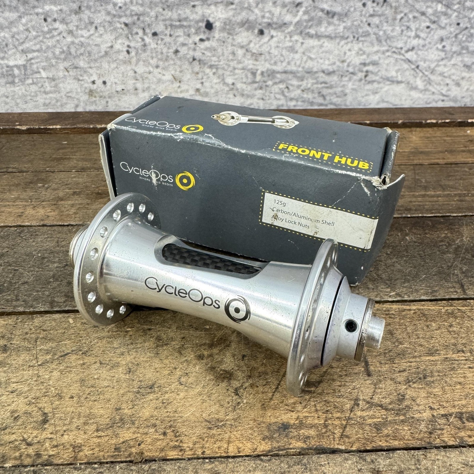 CycleOps Front Hub 32 Hole 32h Carbon Aluminum Shell 7003F QR Silver Rim Brake
