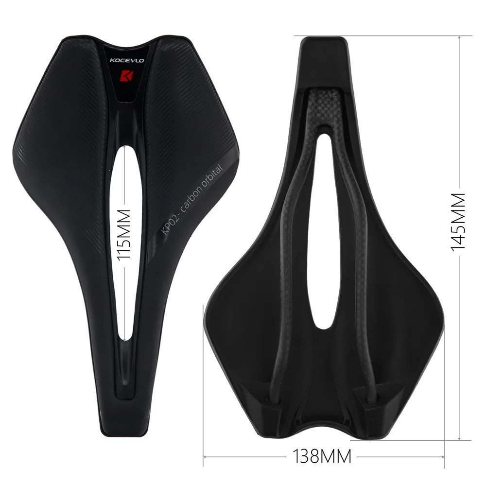 KOCEVLO 143 Carbon Bike Saddle 120g Ultralight Carbon Rail Road MTB Seat