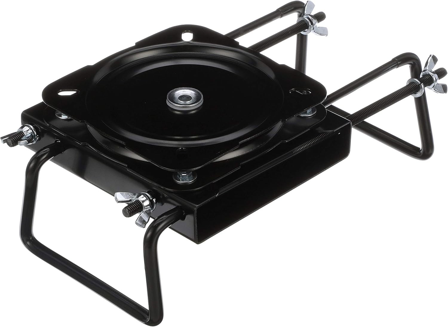Clamp-On Adjustable Marine Seat Mount – Swivel, Powder-Coated Aluminum, Black