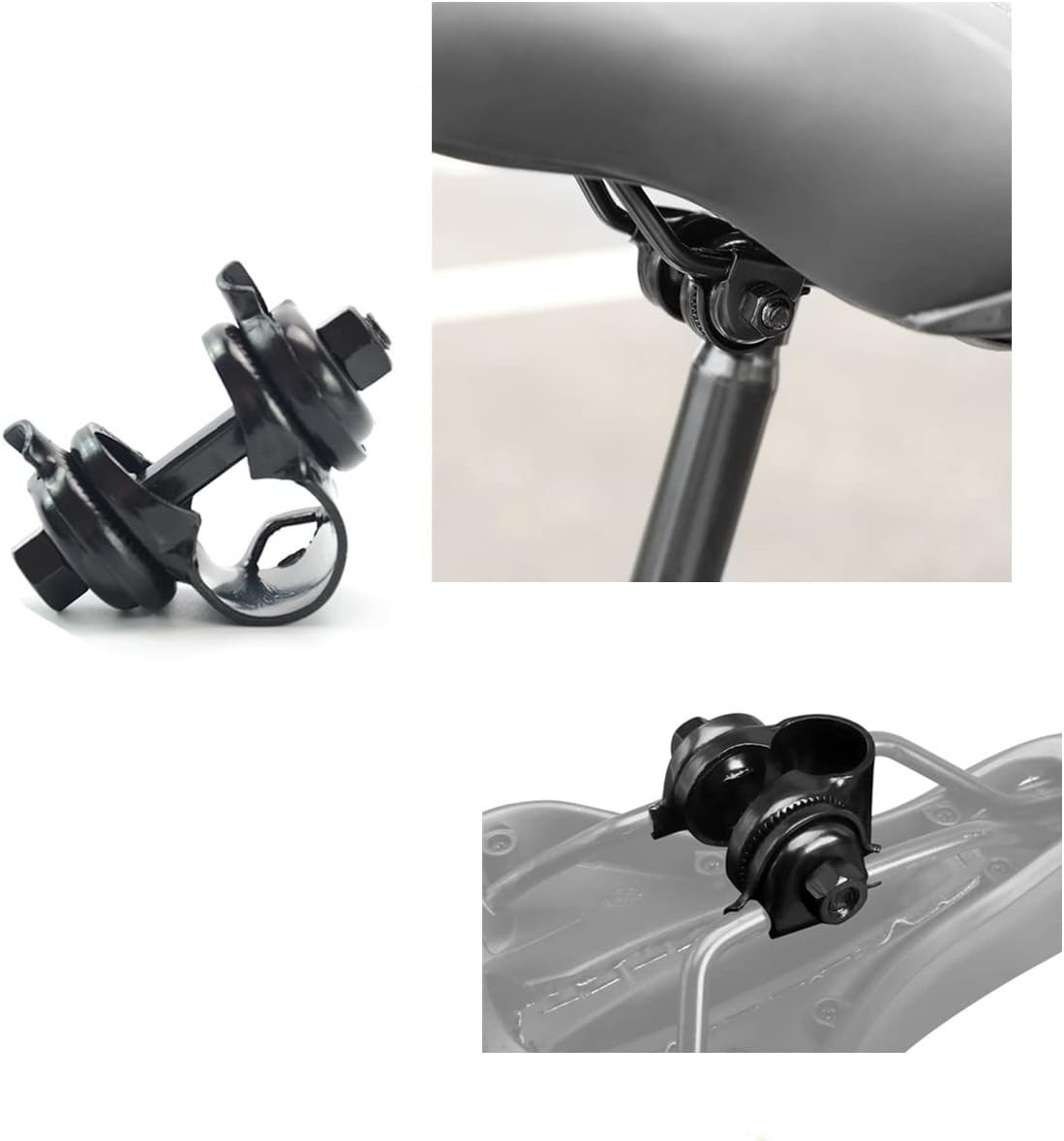 2PCS High-Quality Iron Bike Seat Clamps for Standard Rail Saddles – Black