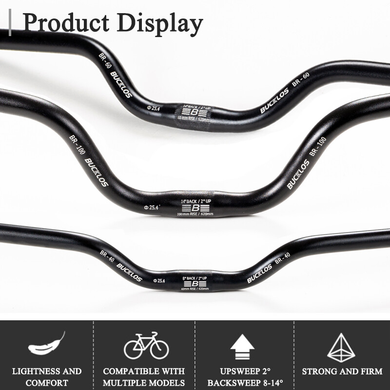BUCKLOS 25.4/31.8mm Riser Handlebar 580-780mm Aluminum Mountain Folding/BMX Bike