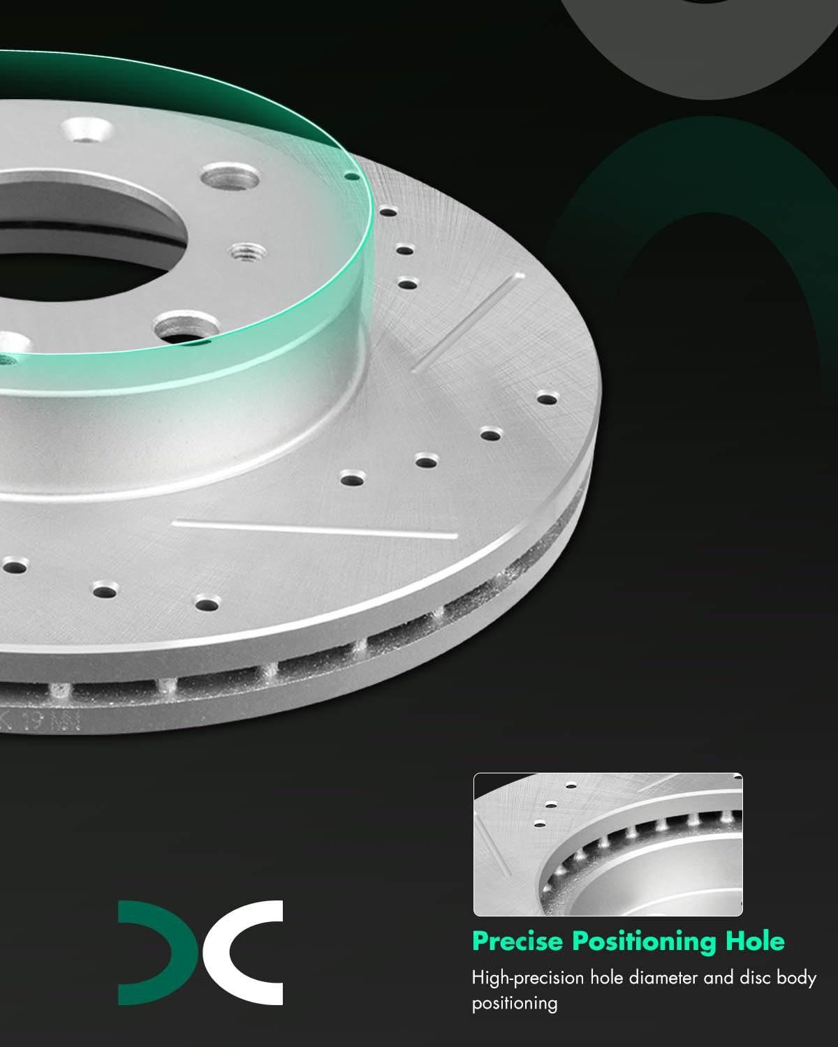 Scitoo Brakes Rotors 2Pcs Front Drilled Slotted Discs Brake Rotors Brakes Kit