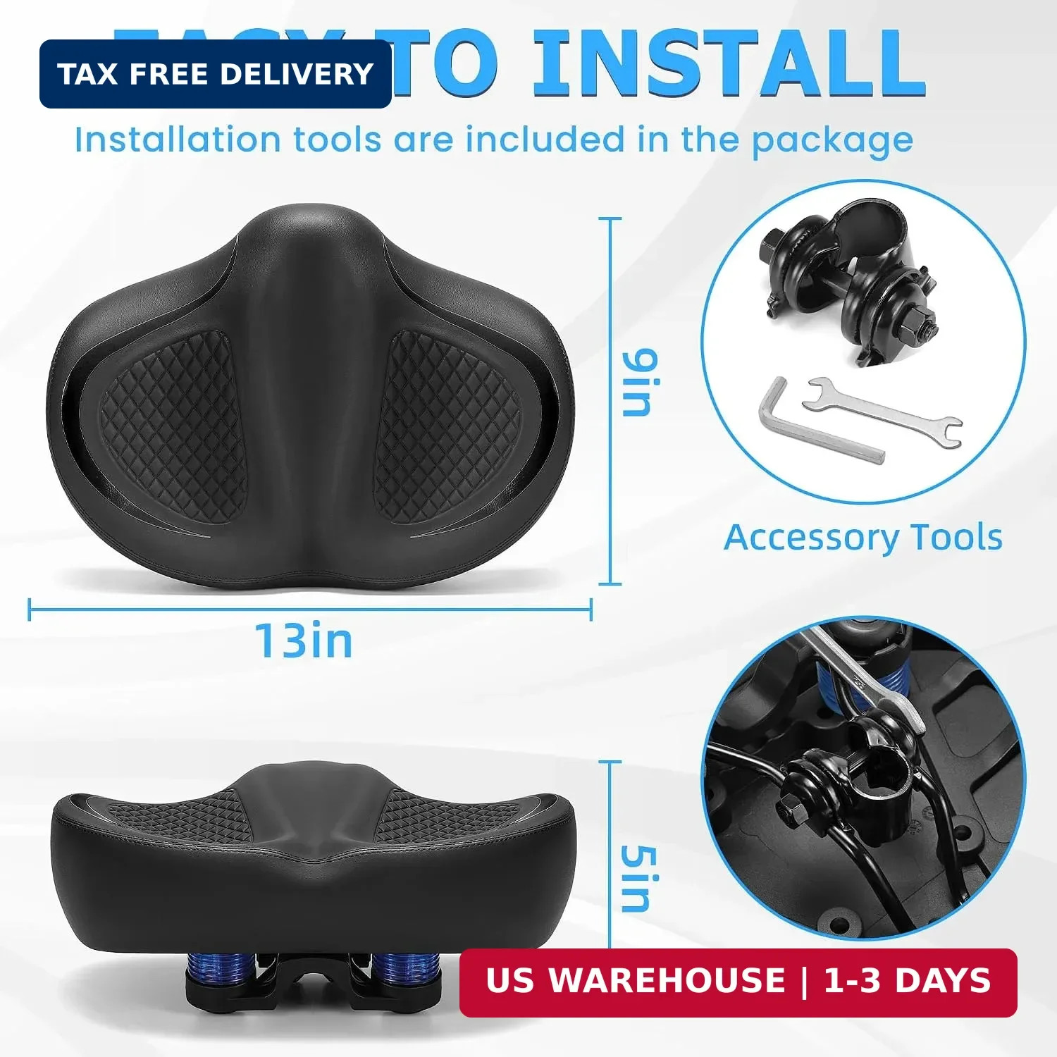 CDYWD New Noseless Bike Seat for Men Women Comfort, Extra Wide Soft Padded Bicyc