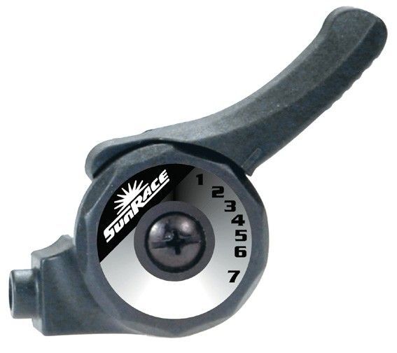 Bicycle Shifter Sun Race SLM2T R7 Thumb Shifter 7 Speed Right Black