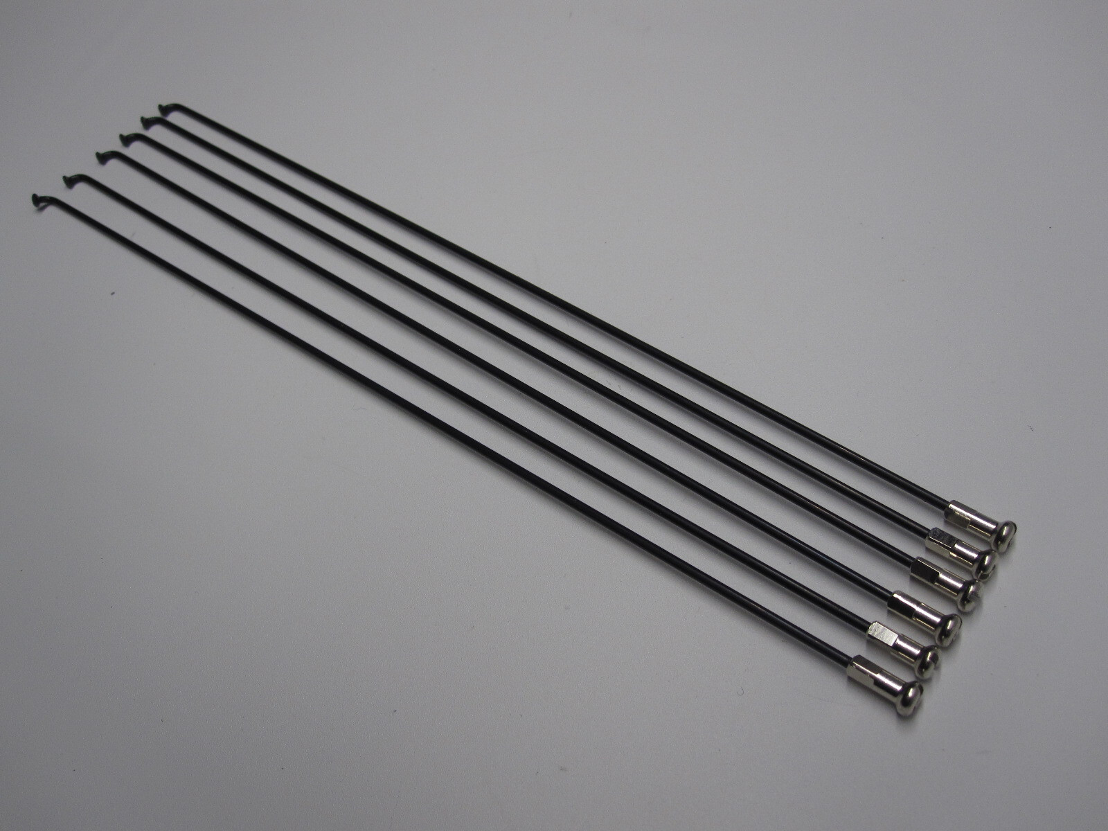 6 DT SWISS 2.0 Spokes 259mm J-Bend Black 2.0mm with nipples BLACK spoke lot